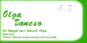 olga dancso business card