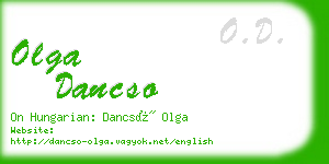 olga dancso business card